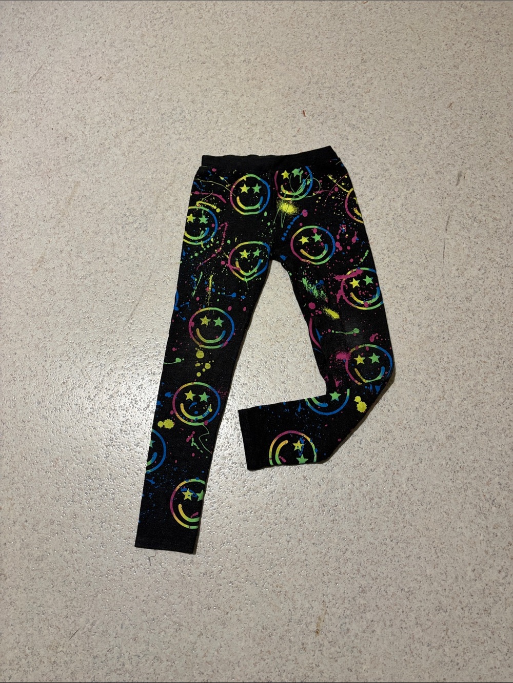 Chaser Black Neon Smiley Splash Leggings
